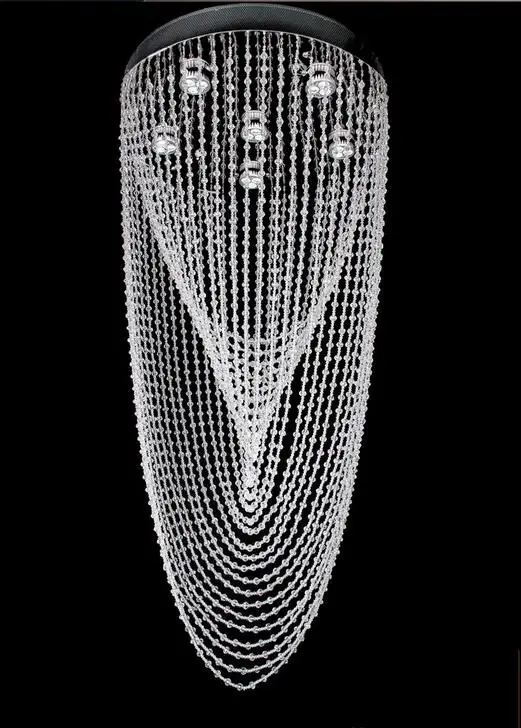 Лестница светодиодный хрустальный светильник ротационный кристалл длинный подвесной светильник Современный хрустальный светильник подвесной светильник для гостиной ZZP80613
