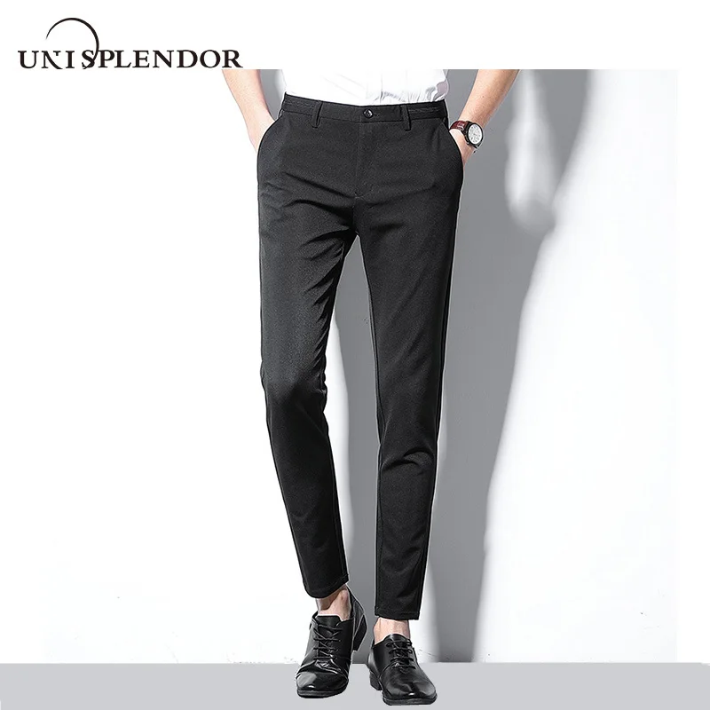 

2019 Slim Fit Men Pants Casual Stretch Trousers Male Business legging Pant Formal Straight Suits Long Pant High Quality YN10500