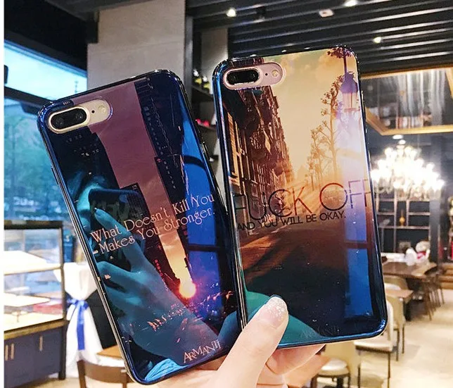 BotexBling Shiny Blu-ray flower landscape soft TPU silicone CASE for iphone X case for iphone 7 7plus 6 6s plus 6plus back cover