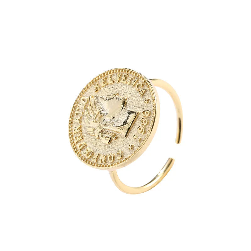 

Retro Round Women Portrait 925 Sterling Silver Adjustable Ring