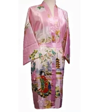 10 цветов Новые модные розовые женские атласные район халат печатных Ночное платье Винтаж пижамы кимоно Peri размеры S-3XL 010728