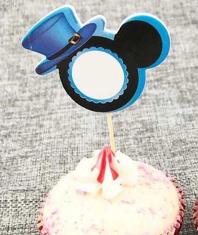 Микки Маус дети день рождения поставки Минни Маус вечерние украшения наборы Бумажная гирлянда тарелки чашки, ребенок, душ принадлежности - Цвет: ToppersA  12pcs