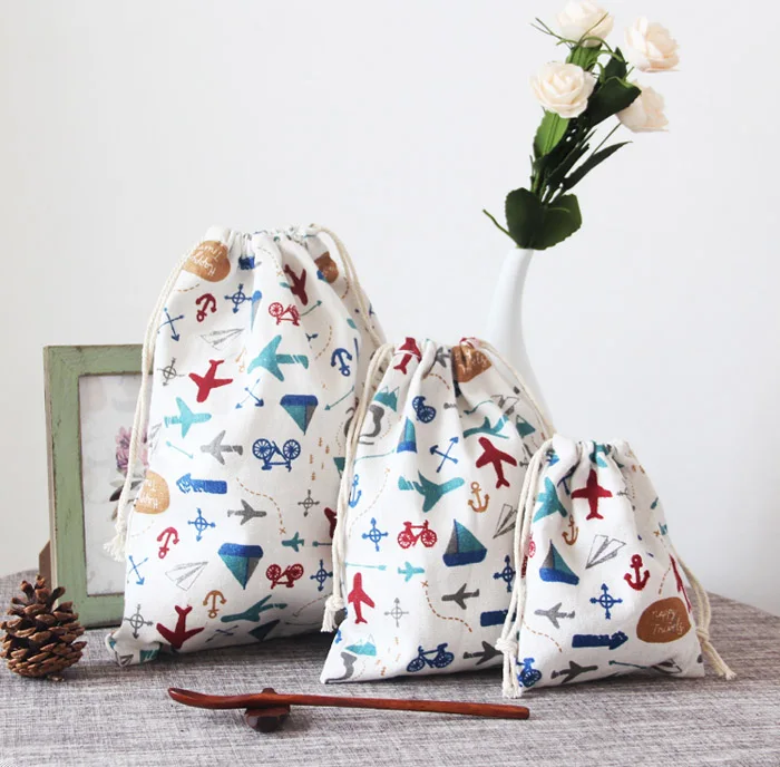 

Airplane Linen Gift Pouch 8x10cm 9x12cm 10x15cm 13x17cm Pack of 50 Party Candy Drawstring Bag Sack