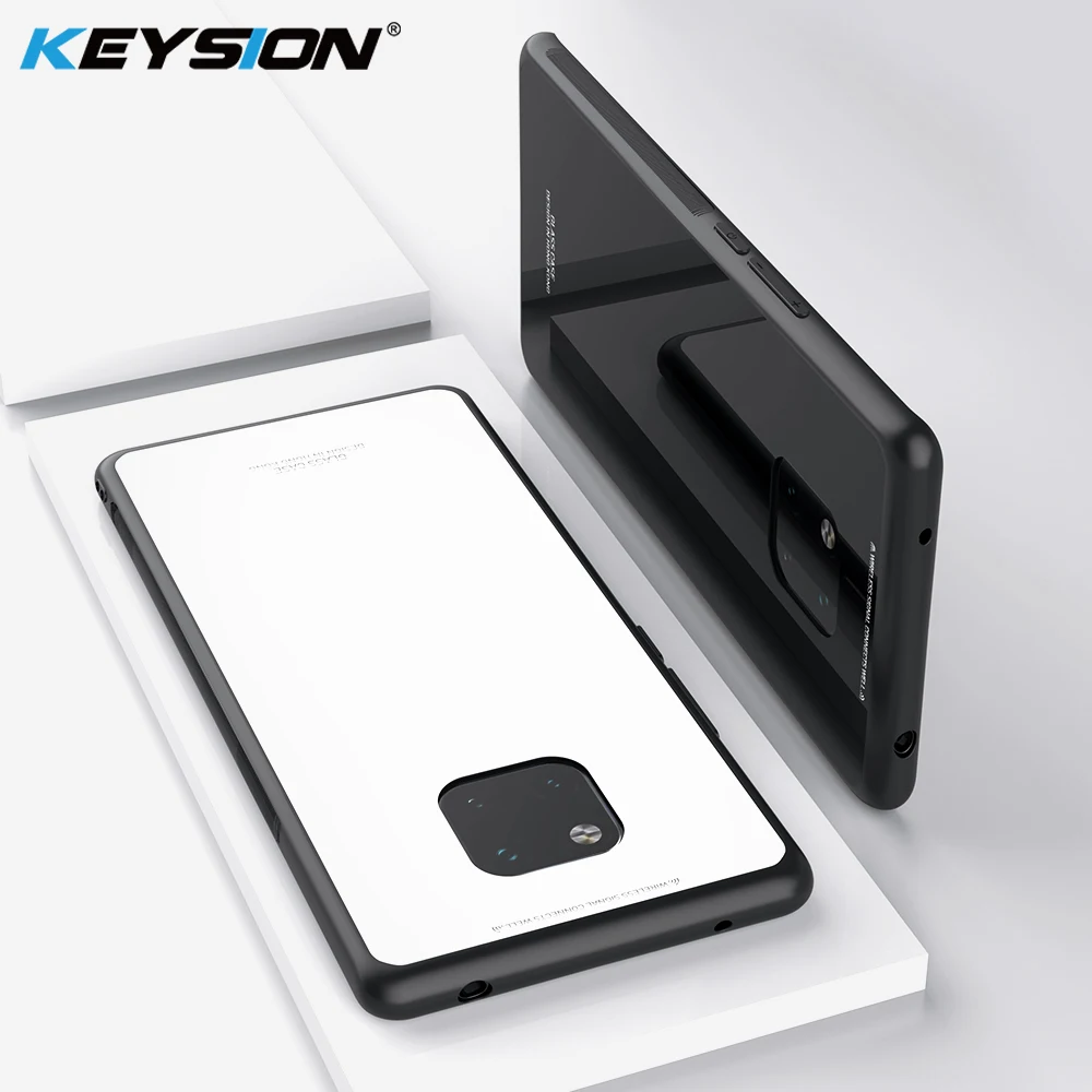 Чехол для телефона KEYSION из закаленного стекла Huawei Mate 20 Pro нескользящий черный