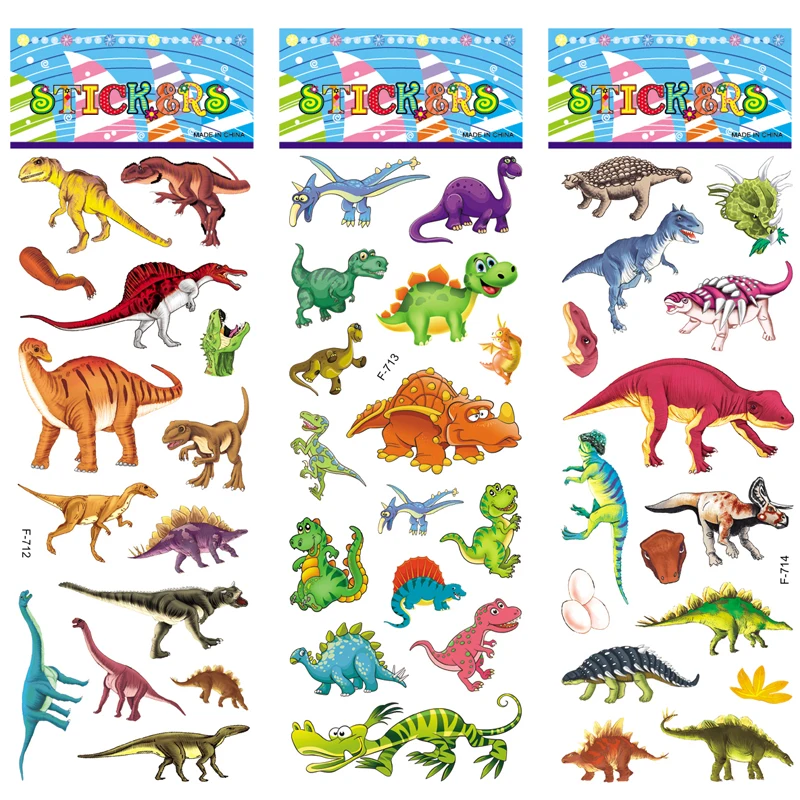 10 шт./партия 3D наклейки с картинками динозавров для детей игрушки домашний Декор стены мультфильм мини-наклейка Скрапбукинг детский блокнот дневник этикетка