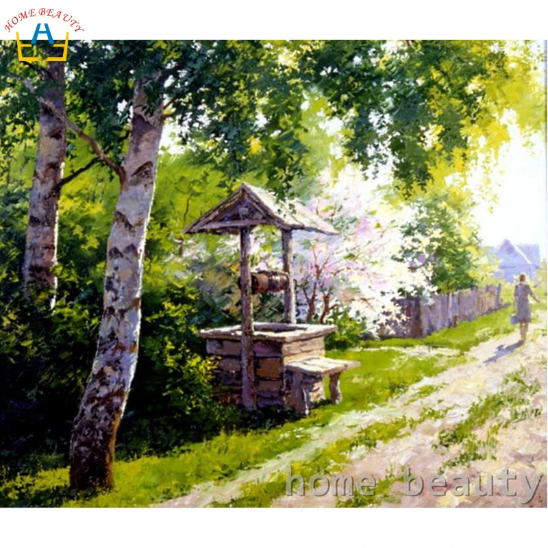 

Diy pictures by numbers countryside wall craft Modular painting by numbers on canvas acrylic coloring drawing wall art Y099