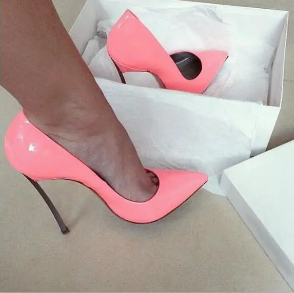 Women Pointed Toe Pumps Blade Metal High Heels Red Beige Stiletto Court Heeled 12 cm Pumps Slip-on Office Lady Shoes