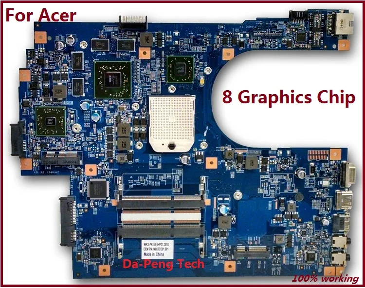 

KEFU High quanlity Laptop Motherboard For Acer 7551 7551G 8 Video memory 48.4HP01.011 Motherboard