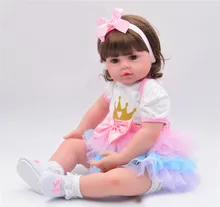 Boutique Bebe 61cm real girl reborn soft silicone vinyl reborn baby dolls in Rainbow skirt so cute children gift dolls NPK DOLL new arrival baby girl reborn dolls kids toy full silicone vinyl 23 57 cm real life bebe reborn alive doll npk collection hot