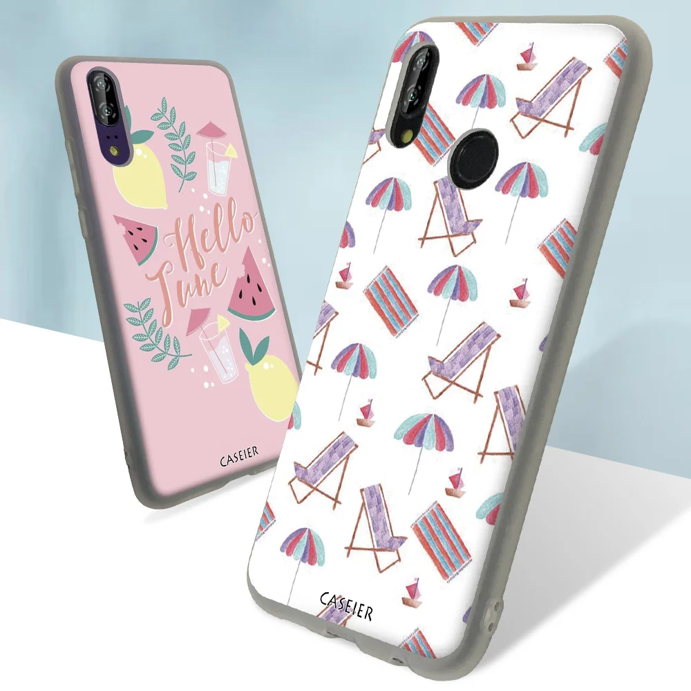 CASEIER Летний чехол для телефона с рисунком Huawei P Smart Mate 20 10 P20 P30 Pro Матовые чехлы Honor 9