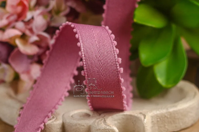 50/100yards 10/16/25/38mm velvet picot edge polyester cotton chevron korean ribbon for hair bow diy accessories bouquet packing