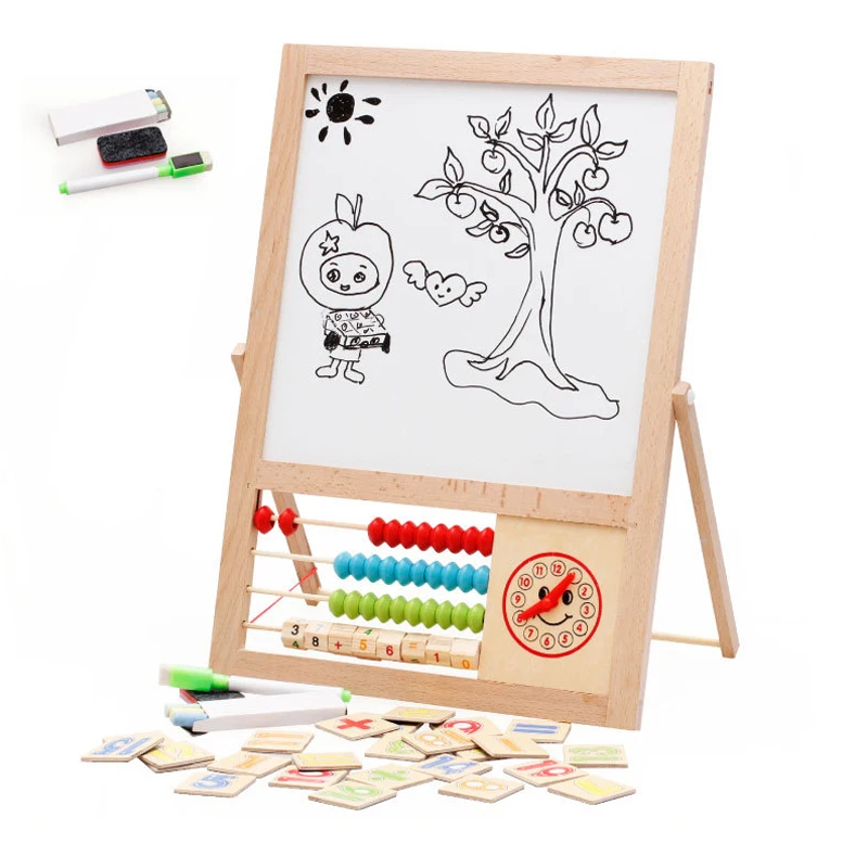 

Toys Children Early Educational Learning Puzzle Wooden ToysDrawing Board WordPad Multifunction Sketchpad blackboard
