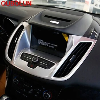 

OUBOLUN ABS Matt For Ford Kuga Escape 2017 Inner Centra Dashboard Navigation Cover Frame Trim Auto Interior Styling Accessories