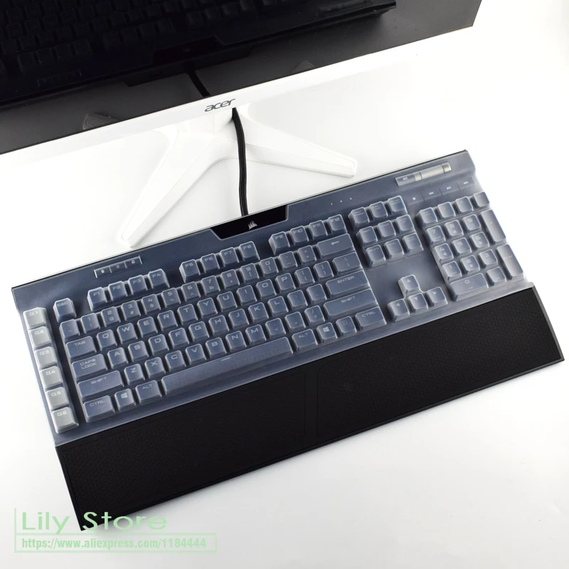 Силиконовый протектор для CORSAIR K95 RGB PLATINUM Проводная игровая механическая клавиатура, Защитная пленка для офисного стола, защита от пыли - Цвет: Clear