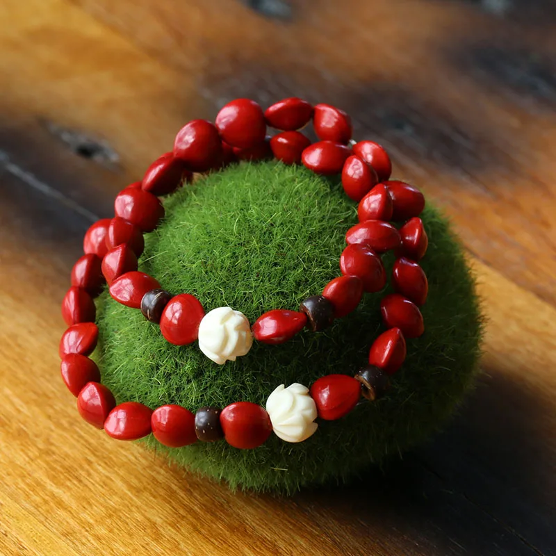 Natrual-Wood-Jequirity-Bean-With-Lucky-Lotus-Bodhi-Seed-Two-Row-Amulet-Bracelet-Prayer-Healing-Jewelry-For-Love-Couples-Reikinn-BSM011(1)