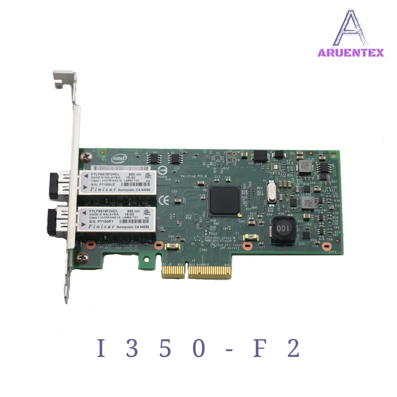 

ARUENTEX I350-F2 PCI-Express Dual Port Gigabit Multi-mode Fiber Network Card Comes With Modules intel I350AM2 Controller