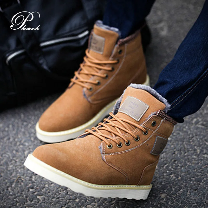 Tienerjaren rook Wanten 2016 Warm Men Winter Shoes Ankle Suede Boots Flat Heels Mens Leather Boots  Platform Cowboy Martin Snow Boot - Men's Boots - AliExpress