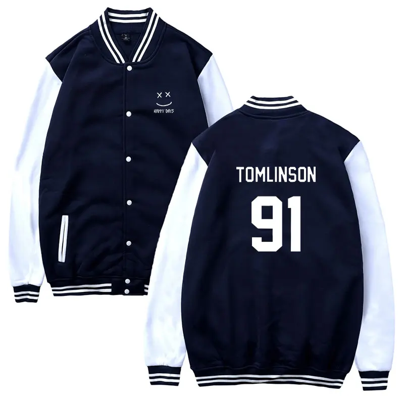 SMZY England Singer Louis Tomlinson 91 Print Jacket Fashion Casual Women Hip Hop Female Fans Baseball Jacket Clothes