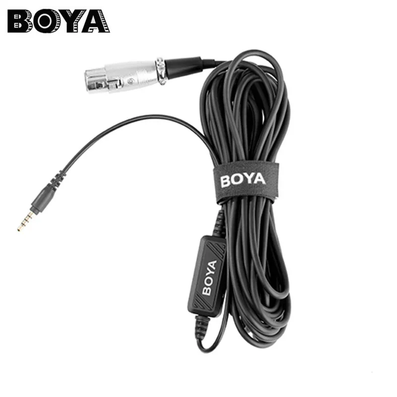 

BOYA BY-BCA6 3.5MM to XLR Input Microphone Cable Adapter with integrated preamplifier for IOS for Iphone 8 8 plus Android