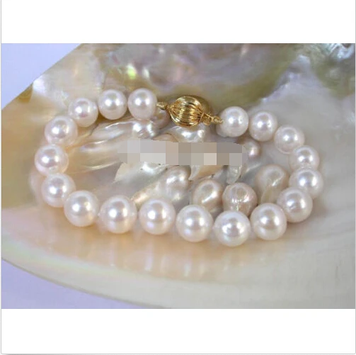 

super bangle 10mm white freshwater Pearls bracelet @^Noble style Natural Fine jewe SHIPPING 5.25
