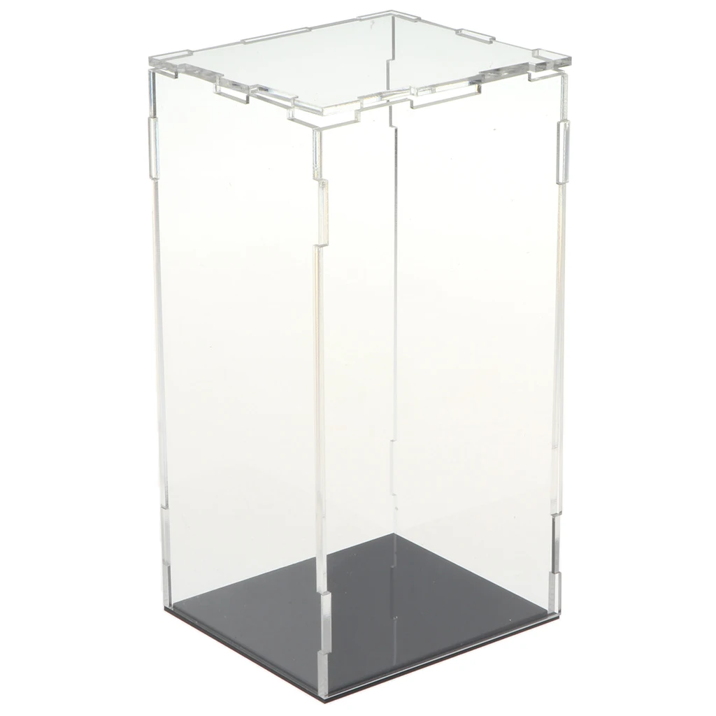 MagiDeal Clear Acrylic Display Box Dustproof Show Case with Black Base for Car Model Anime Figures