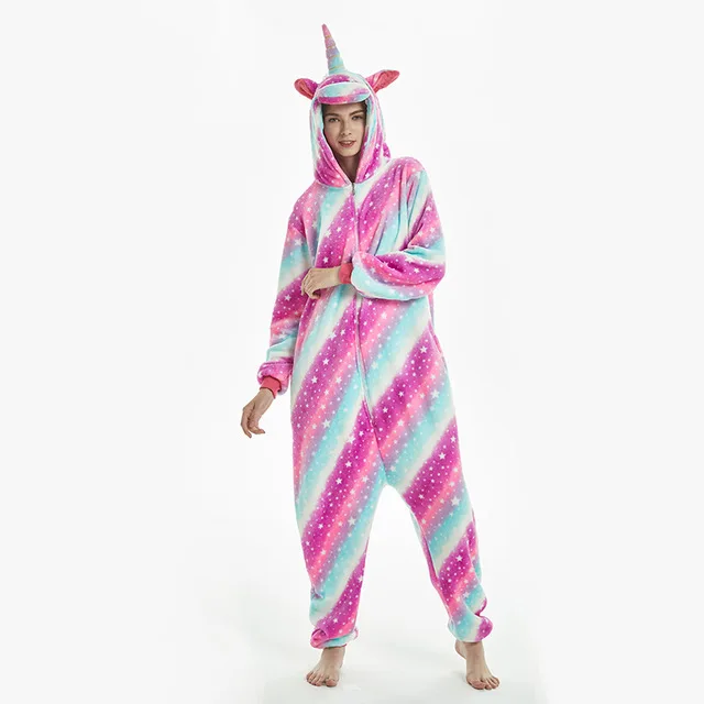Пижамы кигуруми для взрослых с изображением животных, пижамы единорога розового цвета, комплекты для женщин и мужчин, фланелевые пижамы унисекс для взрослых, Новинка - Цвет: as  shows