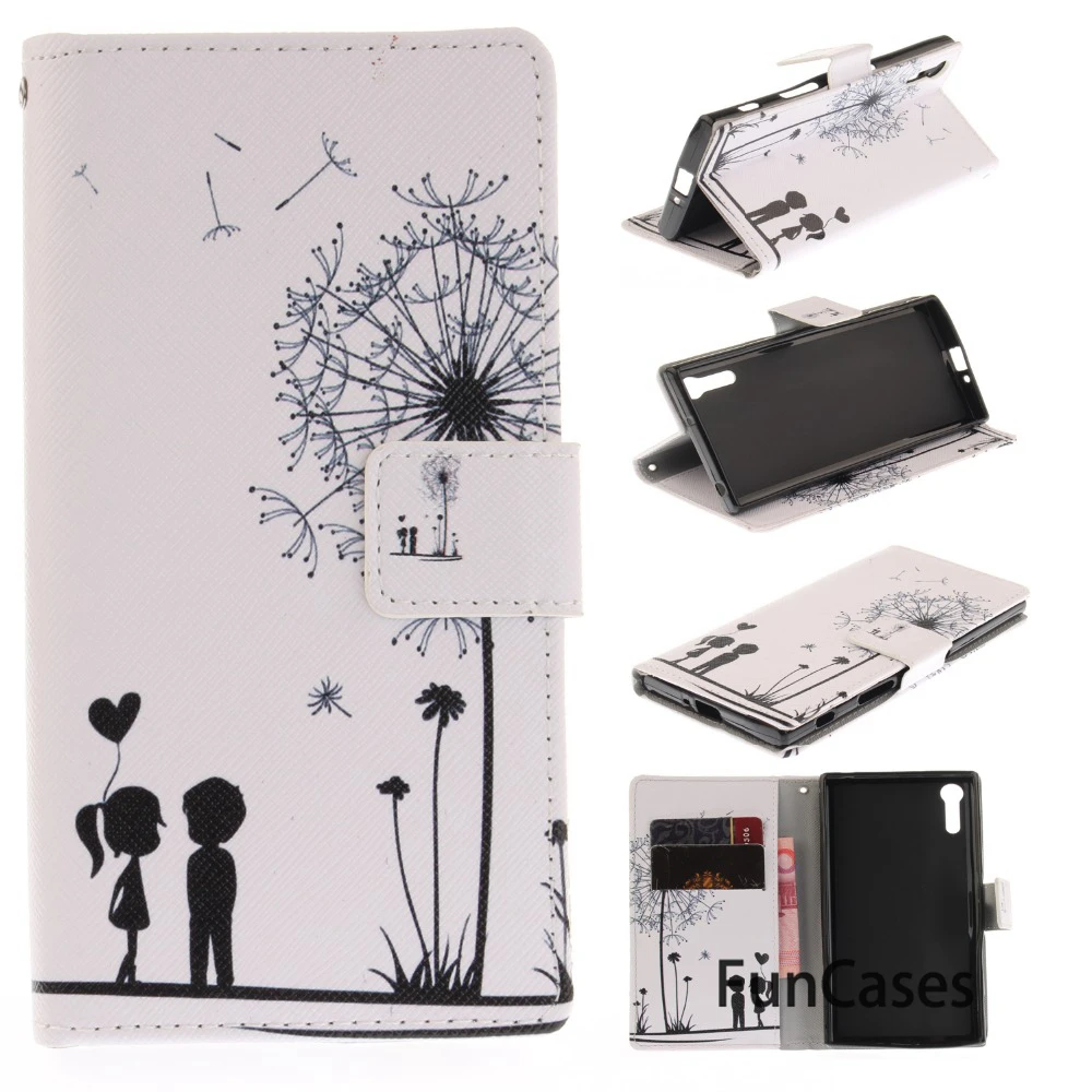 Кошелек чехол для coque Xperia XZ sony Dual F8831 F8332 5 2 дюймов + держателей карт soni telepon xpreia |