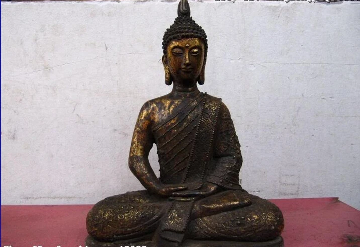 

Collectible bronze lion statue S0011 Thailand Buddhism Temple Copper Bronze Thailand Sakyamuni Tathagat Buddha Statue (B0328)
