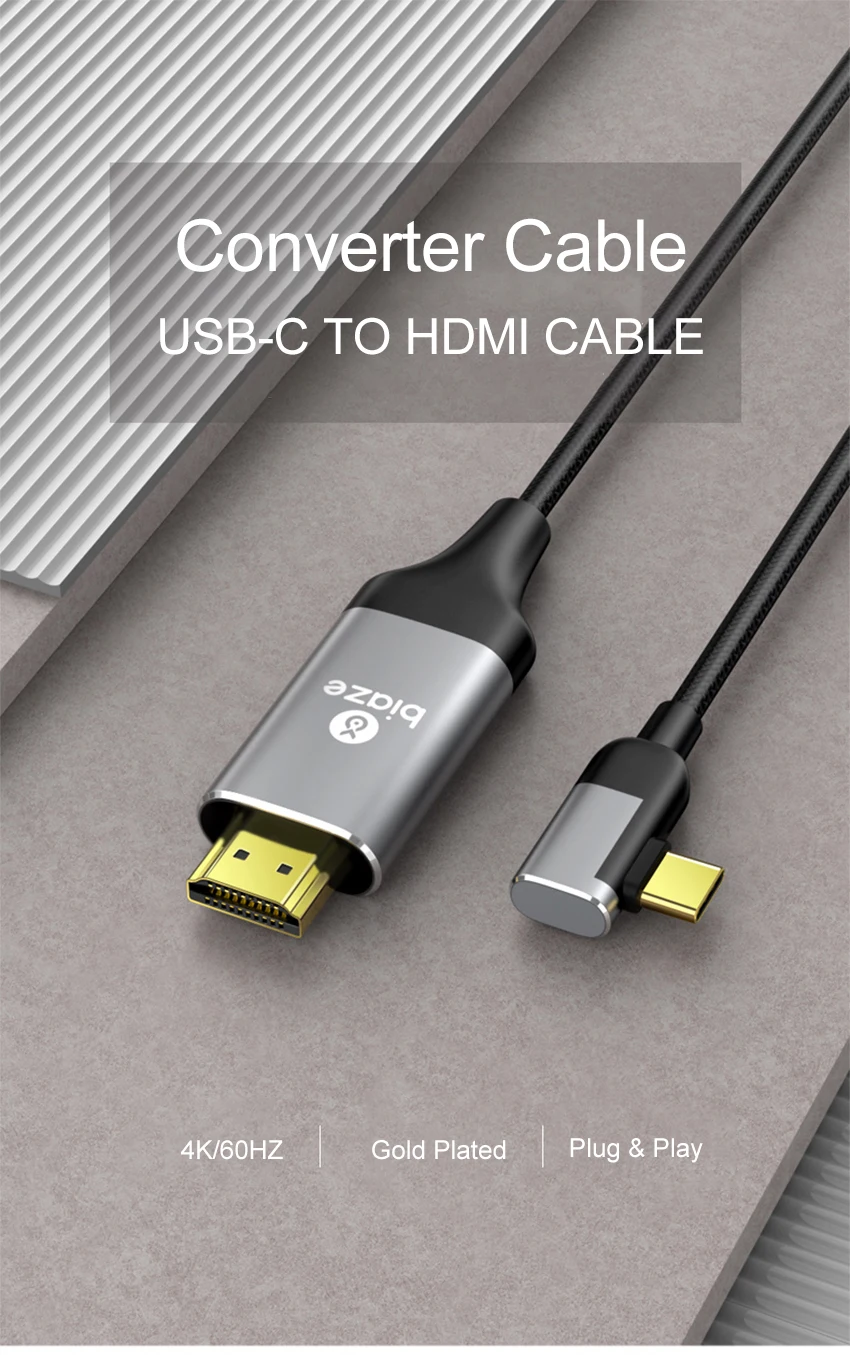 Biaze USB C на HDMI кабель USB-C HDMI адаптер Тип C на HDMI портом Thunderbolt 3 для MacBook samsung Galaxy S9 S8 huawei Коврики 20 P20 Pro