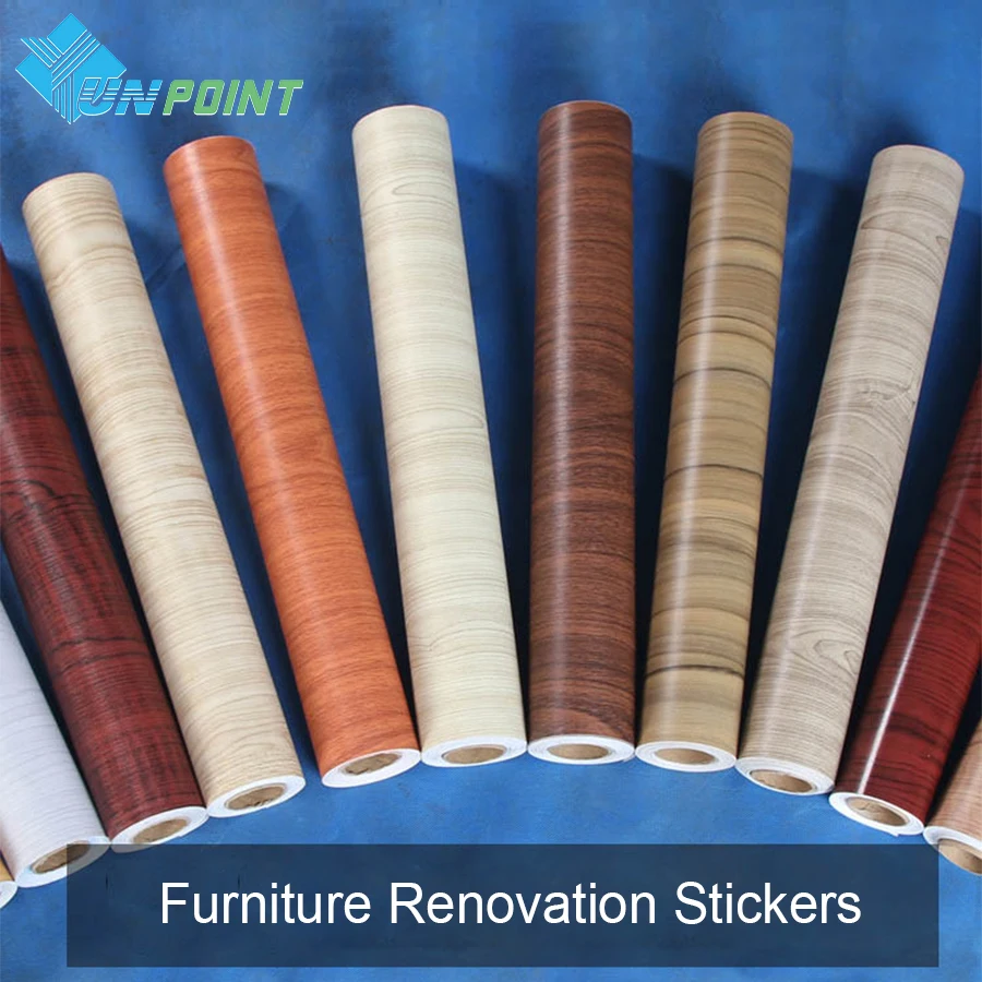Old Furniture Decorative Sticker PVC Wood Self Adhesive Wallpaper Waterproof Fabric Kitchen Cupboard Wardrobe Door Wall Stickers