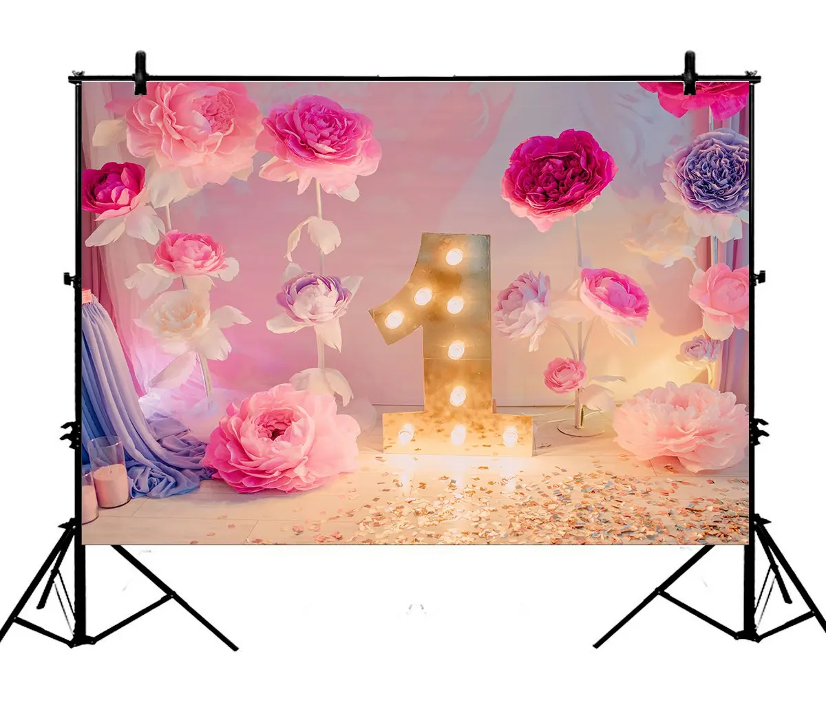 

5x7ft 1St Birthday Cake Smash Polyester Photo Background Portrait Backdrop