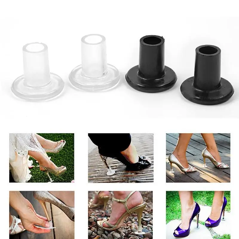 

JOCESTYLE 2pcs Women Anti-slip Soft PVC High Heel Protectors Shoes Heel Cover Stopper for Modern Latin Dancing Training Props