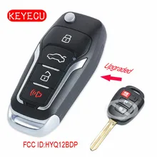 Keyecu Модернизированный Флип дистанционный автомобильный брелок для Toyota RAV4 Tacoma-/Scion xB 2013- 314 МГц H чип FCC ID: HYQ12BDP