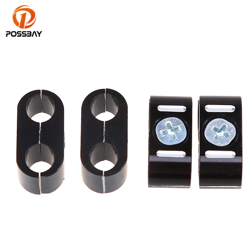 POSSBAY 4pcs/set Motorcycle Brake Throttle Cable Wires Clips Clamps fit