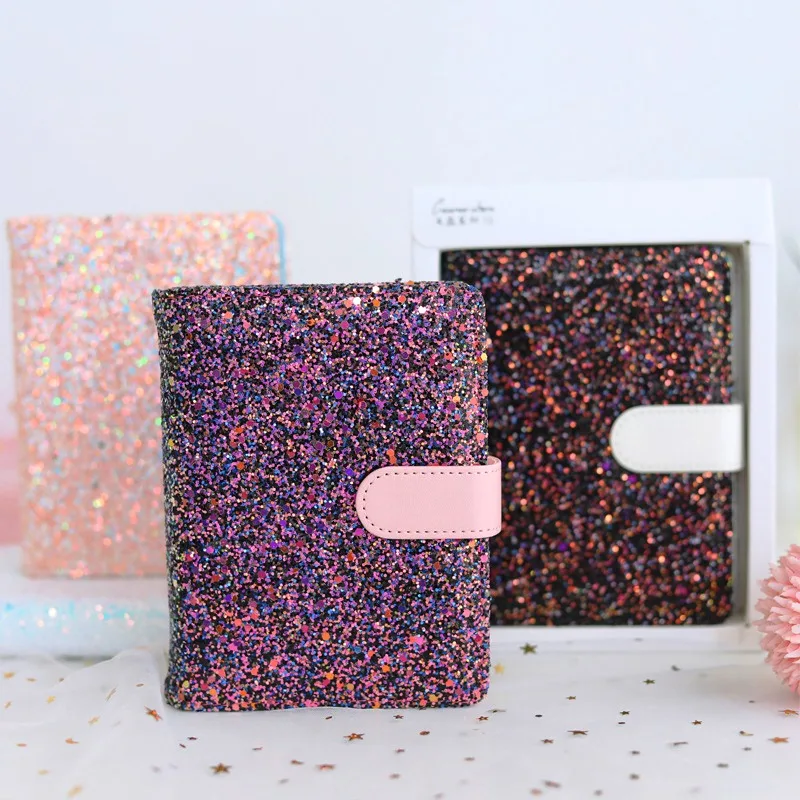 

"BlingBling Faux Leather" Diary Notebook Monthly Plan Lined Grid Papers Beautiful Journal Girls Stationery Gift