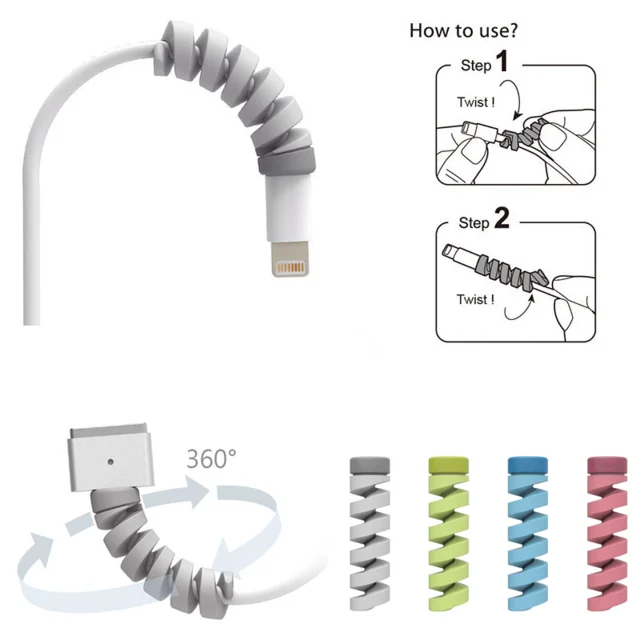 

10 PCS Spiral Cable protector Data Line Silicone Bobbin winder Protective For ASUS Android USB Charging earphone Case Cover