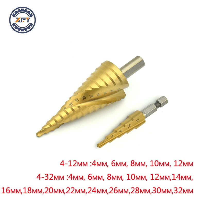 

5Set 4-12mm 4-32mm HSS Spiral Grooved Center Drill Bit Solid Carbide Mini Drill Accessories Titanium Step Cone Drill Bit