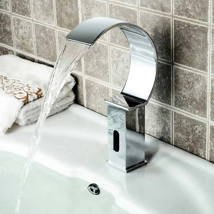 Smart Touchless Infrared Waterfall Sensor Tap Faucet Cold Only 