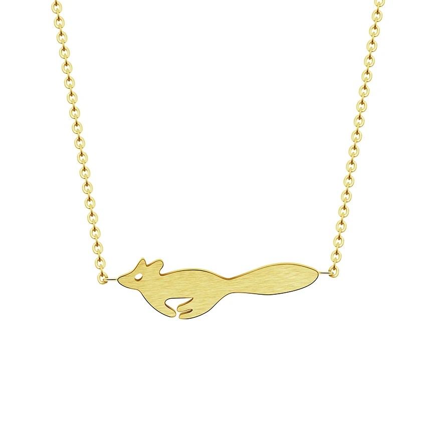 Running Fox Charm Necklaces For Women Animal Pendants Boho Jewelry Stainless Steel Gold Silver Color Pretty Chain Collares Mujer|charm