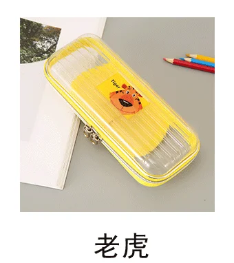 1 шт. кавайный чехол для карандаша милые животные ПВХ подарок Хэлло Китти школьный пенал карандаш Чехол Карандаш сумка, школьные принадлежности канцелярские товары - Цвет: laohu