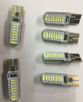 

100*The new car LED highlighting decoding T10 shown wide light crystal light red silica gel in the wide, blue light