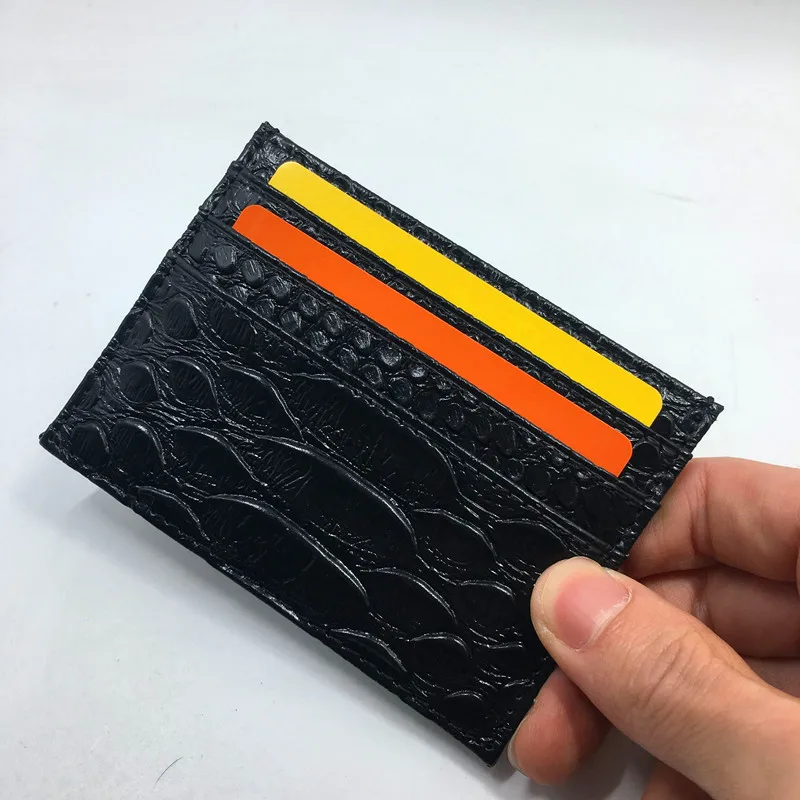 

Black Genuine Leather Credit Card Holder Wallet Classic Snake Designer Slim ID Card Case Coin Purse 2019 New Fashion Arrivals