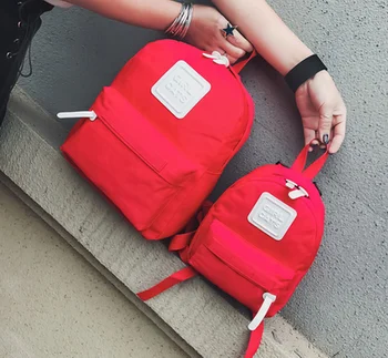 

by dhl or ems 20pcs 2017 solid Harajuku backpack Parent & Child Backpack for Girls Female Notebook traveling Backpacking Bag