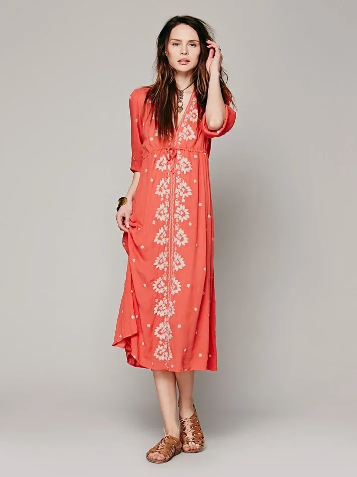 Boho Платье Лето/Осень женское платье богемное Макси свободное с v-образным вырезом сексуальное Ретро Черное хиппи шик vestidos Брендовая женская одежда