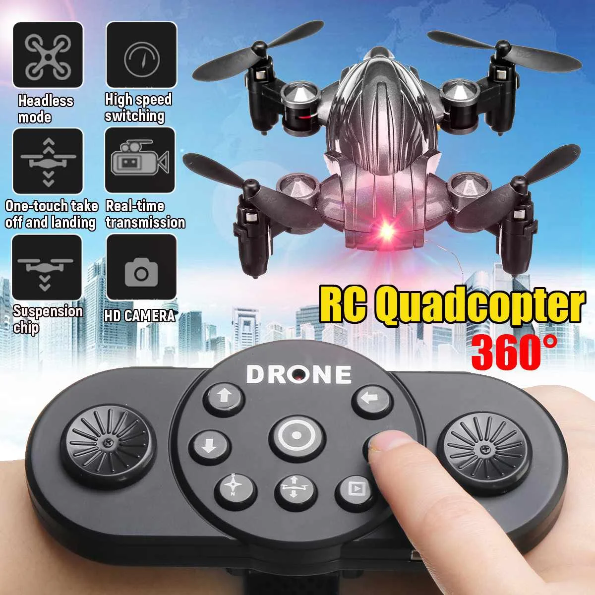 

RC FPV 2.4Ghz 4CH 4 Axis Mini Drone HD Camera High Hold Mode Foldable Arm 3D Flip RC Quadcopter HD Wifi Camera