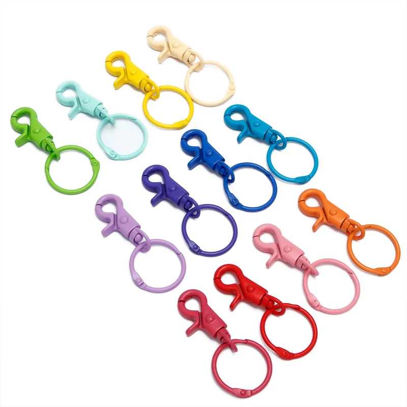 

2pcs Colorful Paint Keychains Lobster Clasps Hooks Key Chain Key Rings for DIY Trinkets Pom Pom Keychain Jewelry Findings