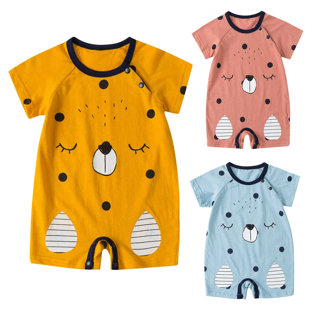 

Newborn Toddler Summer 2019 Baby Girl Boy Clothes Fashion Cartoon Print Baby Rompers Baby Onesie Baby Girl Costume Bebek Tulum