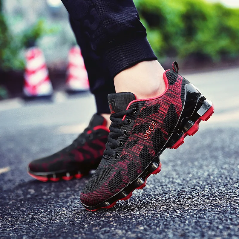 JINBEILEE Blade sneakers plus size casual walking men's shoes flying woven breathable shoes men Flywire Lace-Up JINBEILEE Blade sneakers plus size casual walking men's shoes flying woven breathable shoes men Flywire Lace-Up