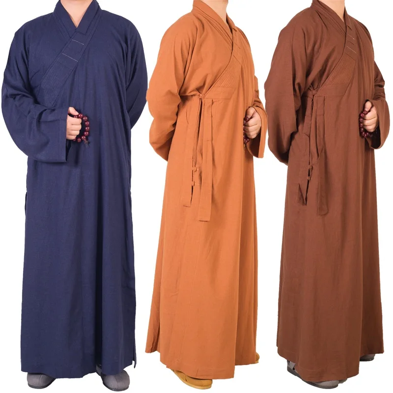 Men Women Frock Buddhist Robe Long Clothing Monk Cotton Comfort 4
