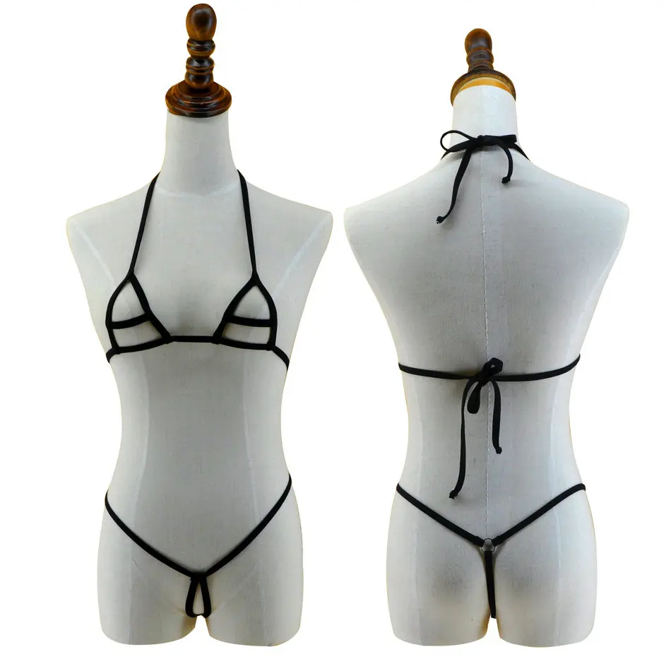 

Extremely Sexy Transparent String Bikini Slutty No cover Women's Bikinis Solid Black/Red/Pink G-String Micro biquinis